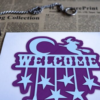 Intra απο ξύλο plywood 3mm-4mm πάχος - Σήμα καλωσορίσματος με στρώματα αποκριών | Μάγισσα Δίασταση 30x20 cm INTRAFABR-37414722 - Image 2