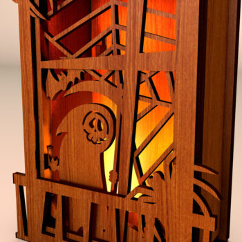 Intra απο ξύλο plywood 3mm-4mm πάχος - Διακόσμηση σπιτιού Halloween Light Box Δίασταση 5x5 cm INTRAFABR-107466187 - Image 1