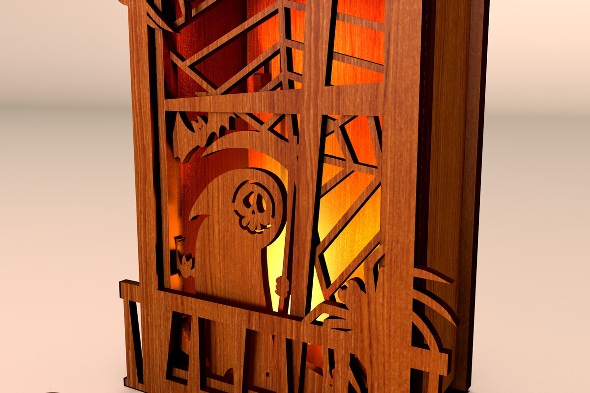 Intra απο ξύλο plywood 3mm-4mm πάχος - Διακόσμηση σπιτιού Halloween Light Box Δίασταση 5x5 cm INTRAFABR-107466187