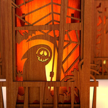 Intra απο ξύλο plywood 3mm-4mm πάχος - Διακόσμηση σπιτιού Halloween Light Box Δίασταση 5x5 cm INTRAFABR-107466187 - Image 2