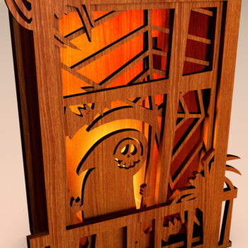 Intra απο ξύλο plywood 3mm-4mm πάχος - Διακόσμηση σπιτιού Halloween Light Box Δίασταση 5x5 cm INTRAFABR-107466187 - Image 3