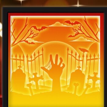Intra απο ξύλο plywood 3mm-4mm πάχος - Εξάχνωση Halloween Light Box Δίασταση 20x20 cm INTRAFABR-33659331 - Image 3