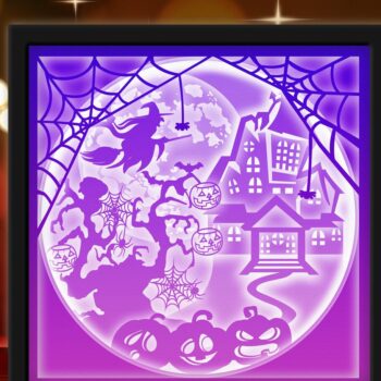 Intra απο ξύλο plywood 3mm-4mm πάχος - Εξάχνωση Halloween Light Box Δίασταση 20x20 cm INTRAFABR-33945222 - Image 2