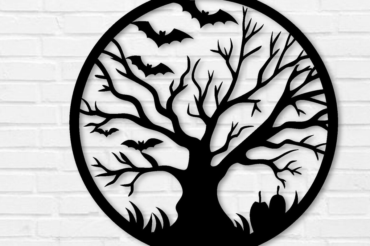 Intra απο ξύλο plywood 3mm-4mm πάχος -  κοπής με λέιζερ μεταλλικού τοίχου Halloween Δίασταση 6x6 cm INTRAFABR-100910274