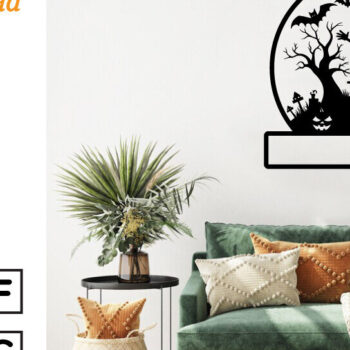 Intra απο ξύλο plywood 3mm-4mm πάχος -  με λέιζερ μεταλλικού τοίχου Halloween Δίασταση 40x50 cm INTRAFABR-101051179 - Image 3