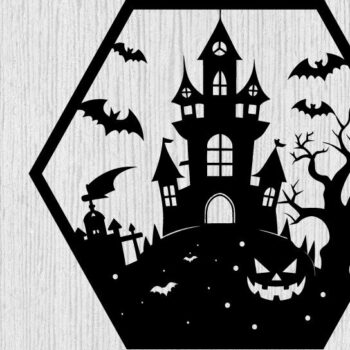 Intra απο ξύλο plywood 3mm-4mm πάχος -  με λέιζερ μεταλλικού τοίχου Halloween Δίασταση 40x50 cm INTRAFABR-101051653 - Image 1