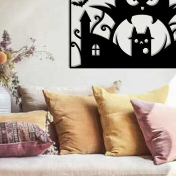 Intra απο ξύλο plywood 3mm-4mm πάχος -  με λέιζερ μεταλλικού τοίχου Halloween Δίασταση 40x50 cm INTRAFABR-116092257 - Image 2