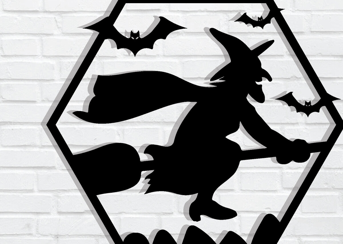 Intra απο ξύλο plywood 3mm-4mm πάχος -  με λέιζερ μεταλλικού τοίχου Halloween Δίασταση 40x50 cm INTRAFABR-79228343