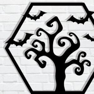 Intra απο ξύλο plywood 3mm-4mm πάχος -  με λέιζερ μεταλλικού τοίχου Halloween Δίασταση 40x50 cm INTRAFABR-79227643