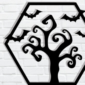 Intra απο ξύλο plywood 3mm-4mm πάχος -  με λέιζερ μεταλλικού τοίχου Halloween Δίασταση 40x50 cm INTRAFABR-79227643 - Image 1