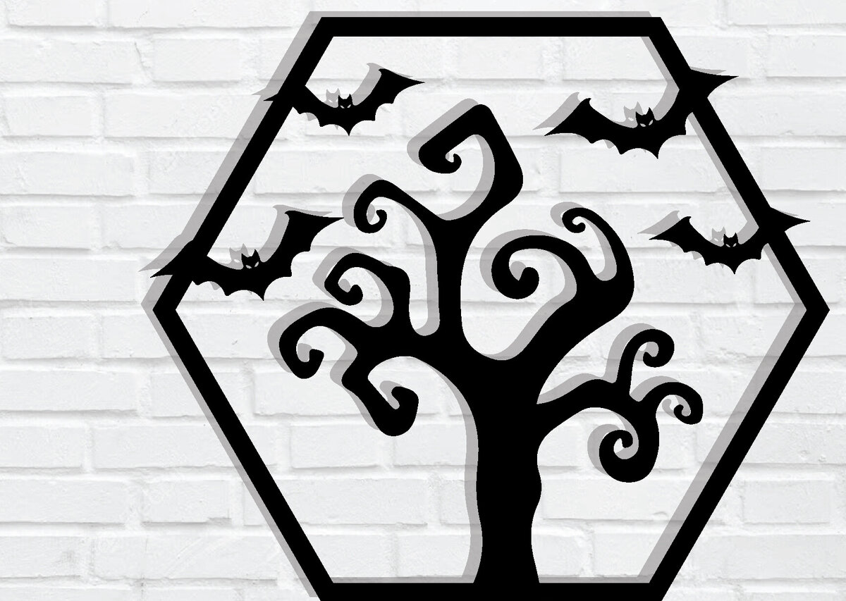 Intra απο ξύλο plywood 3mm-4mm πάχος -  με λέιζερ μεταλλικού τοίχου Halloween Δίασταση 40x50 cm INTRAFABR-79227643