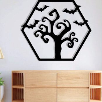 Intra απο ξύλο plywood 3mm-4mm πάχος -  με λέιζερ μεταλλικού τοίχου Halloween Δίασταση 40x50 cm INTRAFABR-79227643 - Image 2