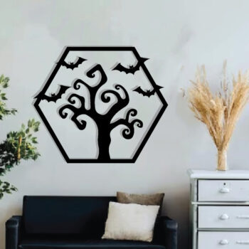 Intra απο ξύλο plywood 3mm-4mm πάχος -  με λέιζερ μεταλλικού τοίχου Halloween Δίασταση 40x50 cm INTRAFABR-79227643 - Image 3