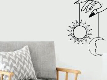 Intra απο ξύλο plywood 3mm-4mm πάχος - Halloween Μεταλλική Τέχνη τοίχου; Ήλιος και Σελήνη Δίασταση 40x50 cm INTRAFABR-104369747 - Image 4