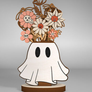 Intra απο ξύλο plywood 3mm-4mm πάχος - Επιτραπέζιο πολυστρωματικό Halloween Cut Laser  Δίασταση 15x15 cm INTRAFABR-110248479 - Image 1