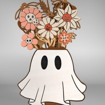 Intra απο ξύλο plywood 3mm-4mm πάχος - Επιτραπέζιο πολυστρωματικό Halloween Cut Laser  Δίασταση 15x15 cm INTRAFABR-110248479 - Image 2