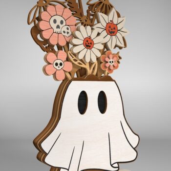 Intra απο ξύλο plywood 3mm-4mm πάχος - Επιτραπέζιο πολυστρωματικό Halloween Cut Laser  Δίασταση 15x15 cm INTRAFABR-110248479 - Image 3