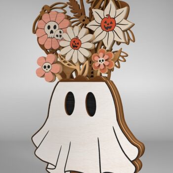 Intra απο ξύλο plywood 3mm-4mm πάχος - Επιτραπέζιο πολυστρωματικό Halloween Cut Laser  Δίασταση 15x15 cm INTRAFABR-110248479 - Image 4