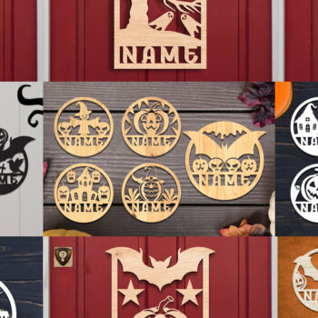 Intra απο ξύλο plywood 3mm-4mm πάχος - Πακέτο Sign Sign για Halloween Δίασταση 15x15 cm INTRAFABR-106073158 - Image 1