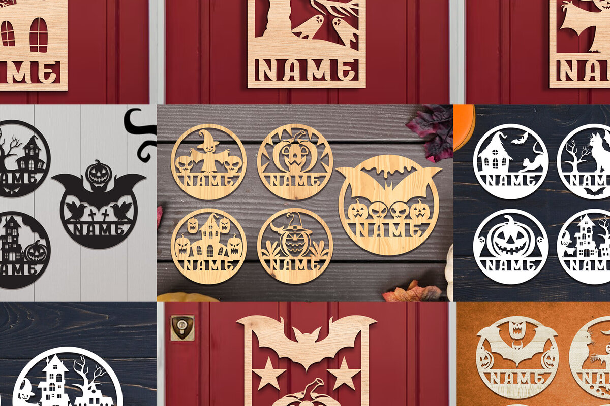 Intra απο ξύλο plywood 3mm-4mm πάχος - Πακέτο   Sign Sign για Halloween Δίασταση 15x15 cm INTRAFABR-106073158