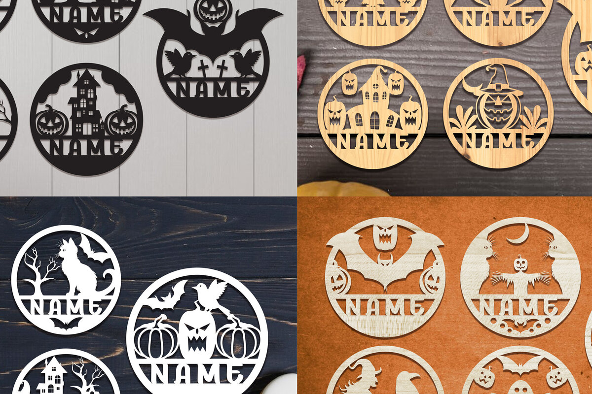 Intra απο ξύλο plywood 3mm-4mm πάχος - Πακέτο   Sign Sign για Halloween Δίασταση 15x15 cm INTRAFABR-102166672