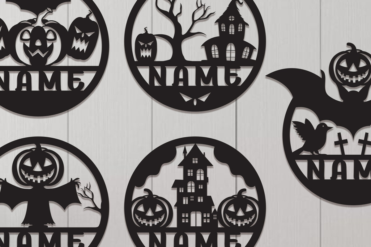 Intra απο ξύλο plywood 3mm-4mm πάχος - Σετ λέιζερ κοπής  με όνομα Halloween Δίασταση 15x15 cm INTRAFABR-102069694