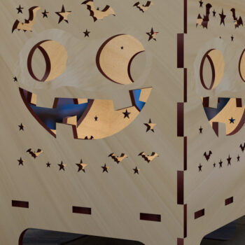 Intra απο ξύλο plywood 3mm-4mm πάχος - Halloween Night Lantern Laser Cut 01 Δίασταση 4x4 cm INTRAFABR-78854329 - Image 3