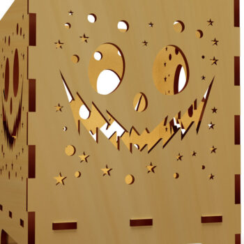 Intra απο ξύλο plywood 3mm-4mm πάχος - Halloween Night Lantern Laser Cut 02 Δίασταση 4x4 cm INTRAFABR-78854157 - Image 2