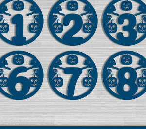 Intra απο ξύλο plywood 3mm-4mm πάχος - Σχέδιο  με λέιζερ αποκριάτικων αριθμών Δίασταση 15x15 cm INTRAFABR-76934126