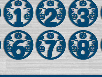 Intra απο ξύλο plywood 3mm-4mm πάχος - Σχέδιο με λέιζερ αποκριάτικων αριθμών Δίασταση 15x15 cm INTRAFABR-76934126 - Image 1