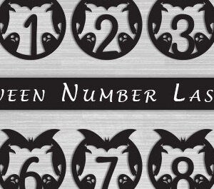 Intra απο ξύλο plywood 3mm-4mm πάχος - Σχέδιο  με λέιζερ αποκριάτικων αριθμών Δίασταση 15x15 cm INTRAFABR-76934140