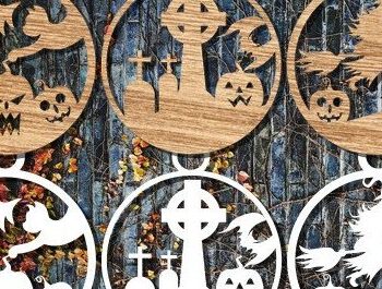 Intra απο ξύλο plywood 3mm-4mm πάχος - Αποκριάτικο στολίδι Laser Cut . Δίασταση 30x30 cm INTRAFABR-39378007 - Image 1