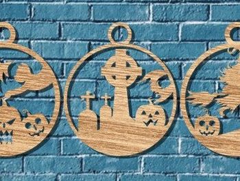 Intra απο ξύλο plywood 3mm-4mm πάχος - Αποκριάτικο στολίδι Laser Cut . Δίασταση 30x30 cm INTRAFABR-39378007 - Image 2