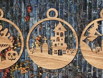 Intra απο ξύλο plywood 3mm-4mm πάχος - Αποκριάτικο στολίδι Laser Cut . Δίασταση 30x30 cm INTRAFABR-39377982 - Image 2