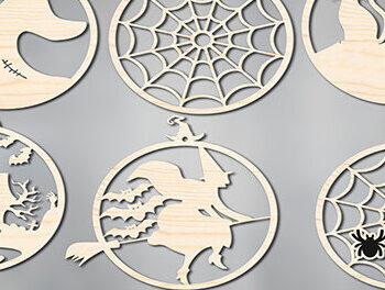 Intra απο ξύλο plywood 3mm-4mm πάχος - Αποκριάτικο στολίδι  για  Δίασταση 6x6 cm INTRAFABR-18422770 - Image 1