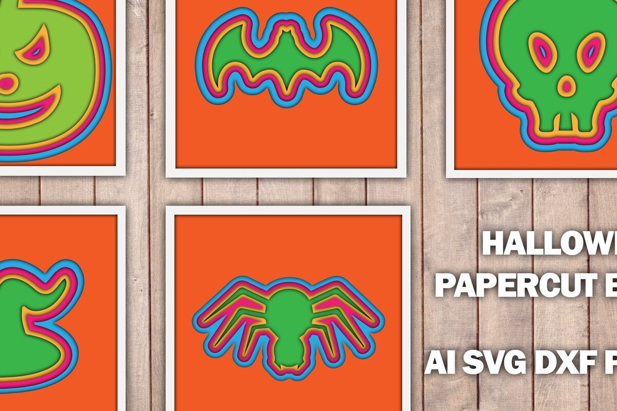 Intra απο ξύλο plywood 3mm-4mm πάχος - Πακέτο Halloween Papercut/Laser Cut  Δίασταση 15x15 cm INTRAFABR-38436186