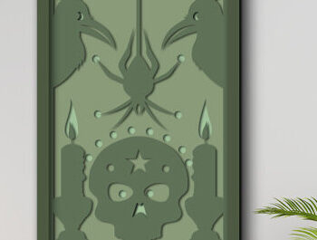 Intra απο ξύλο plywood 3mm-4mm πάχος - Σετ κιβωτίου σκιών για Halloween Papercut Δίασταση 25x25 cm INTRAFABR-80143748 - Image 16