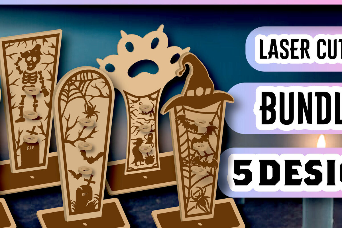 Intra απο ξύλο plywood 3mm-4mm πάχος - Πακέτο μολυβιού Halloween  Δίασταση 15x15 cm INTRAFABR-105071891