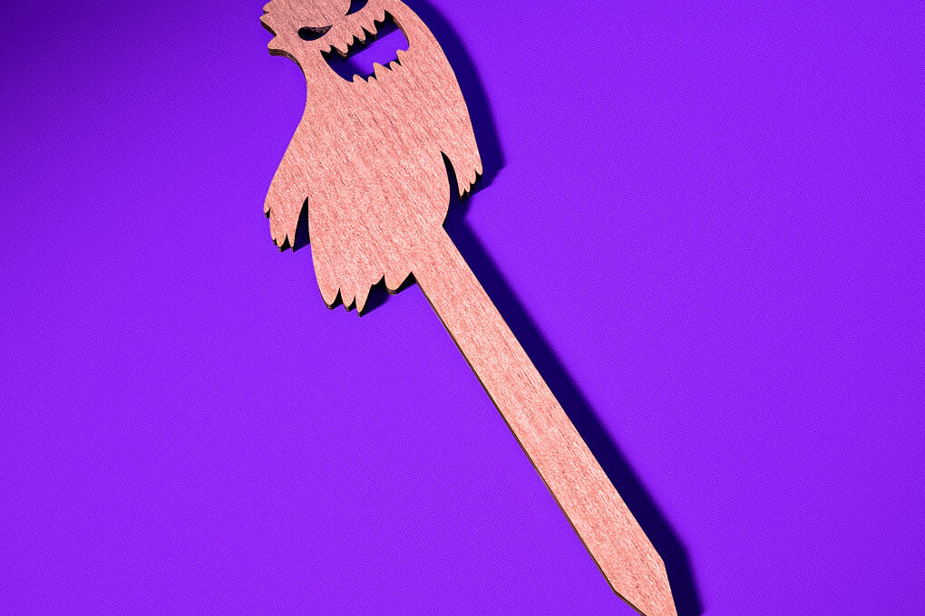 Intra απο ξύλο plywood 3mm-4mm πάχος - Halloween Plant Stakes Cut Laser  Δίασταση 15x15 cm INTRAFABR-73280255