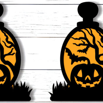 Intra απο ξύλο plywood 3mm-4mm πάχος - Πακέτο Bottles Potion Halloween Δίασταση 15x15 cm INTRAFABR-103370973 - Image 3