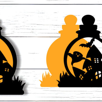 Intra απο ξύλο plywood 3mm-4mm πάχος - Πακέτο Bottles Potion Halloween Δίασταση 15x15 cm INTRAFABR-103370973 - Image 6