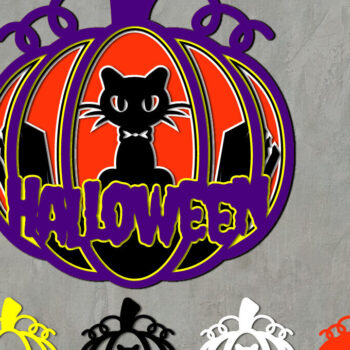 Intra απο ξύλο plywood 3mm-4mm πάχος - Halloween/Pumkin Layered 2 Δίασταση 15x15 cm INTRAFABR-77714493 - Image 1