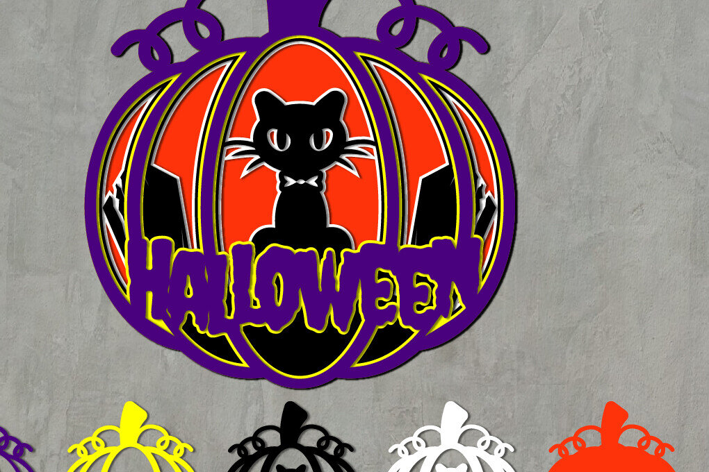 Intra απο ξύλο plywood 3mm-4mm πάχος - Halloween/Pumkin Layered 2 Δίασταση 15x15 cm INTRAFABR-77714493