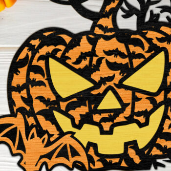 Intra απο ξύλο plywood 3mm-4mm πάχος -  διακόσμησης τοίχου αποκριάτικων κολοκυθιών Δίασταση 5x6 cm INTRAFABR-106268569 - Image 1