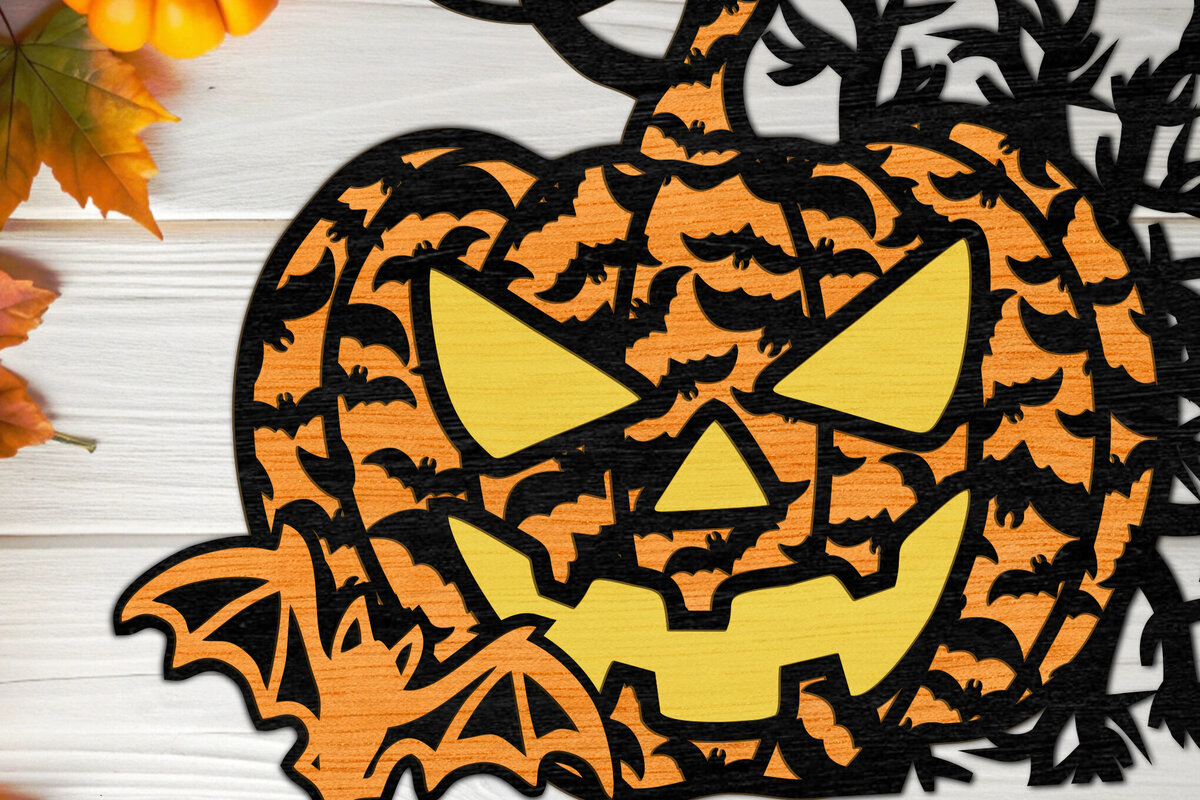 Intra απο ξύλο plywood 3mm-4mm πάχος -  διακόσμησης τοίχου αποκριάτικων κολοκυθιών Δίασταση 5x6 cm INTRAFABR-106268569