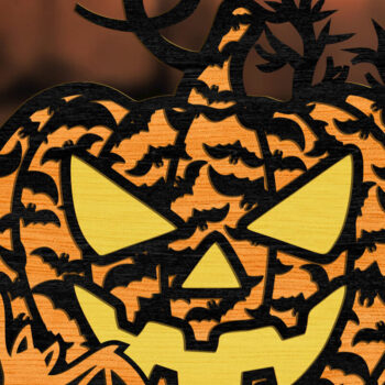 Intra απο ξύλο plywood 3mm-4mm πάχος - Πρότυπα αποκοπής δέσμης κολοκύθας αποκριών Δίασταση 5x6 cm INTRAFABR-106632204 - Image 2