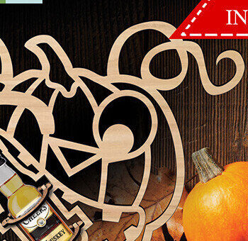 Intra απο ξύλο plywood 3mm-4mm πάχος - Θήκη για μάσημα κολοκύθας Halloween Δίασταση 15x15 cm INTRAFABR-103576794 - Image 1