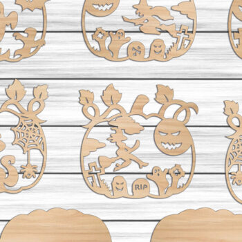 Intra απο ξύλο plywood 3mm-4mm πάχος - Διακόσμηση σπιτιού Halloween Pumpkin  Δίασταση 15x15 cm INTRAFABR-103581251 - Image 2