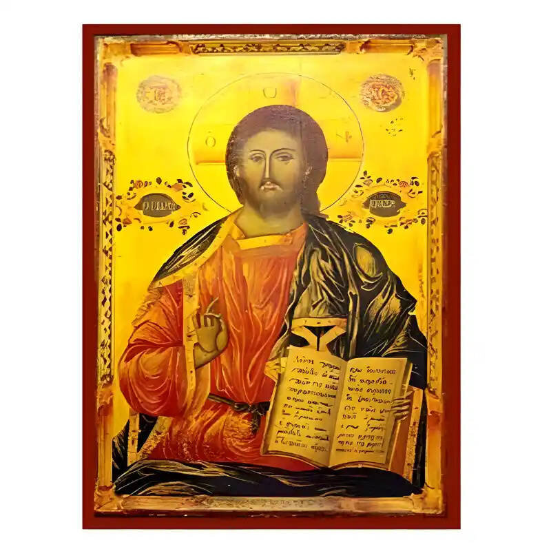Εικόνα Ορθοδοξίας με περίγραμμα χρυσό σε ξύλο Φλαμουρίας  με  βάση Εικόνα Χριστός Παντοκράτωρ Χειροποίητη Ελληνορθόδοξη , Κρεμαστή πλάκα βυζαντινής τέχνης, χριστιανική τέχνη Διάσταση 10x7 cm (3,9 x 2,8 ίντσες) INTRAEK-670736