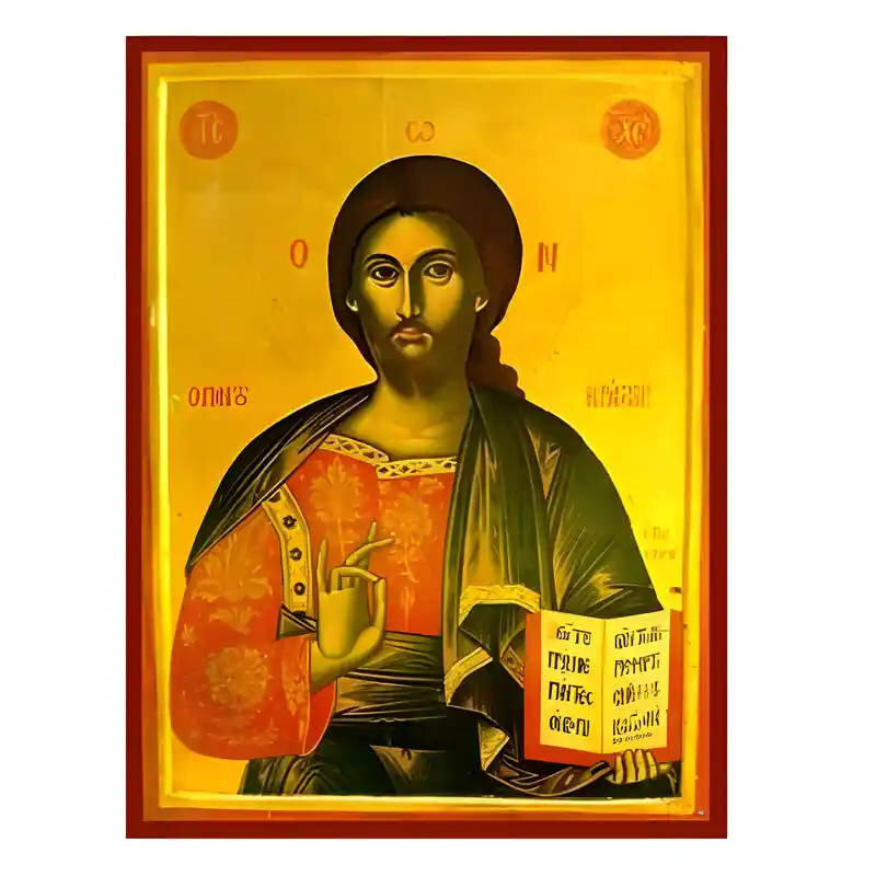 Εικόνα Ορθοδοξίας με περίγραμμα χρυσό σε ξύλο Φλαμουρίας  με  βάση Εικόνα Χριστός Παντοκράτωρ Χειροποίητη Ελληνορθόδοξη , Κρεμαστή πλάκα βυζαντινής τέχνης, χριστιανική τέχνη Διάσταση 10x7 cm (3,9 x 2,8 ίντσες) INTRAEK-670732